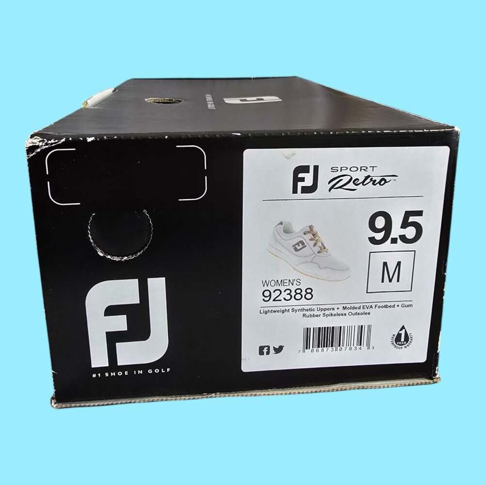 NEW! FootJoy FJ Sport Retro Spikeless Golf Shoes 92388 White Women's Size 9.5M - Picture 12 of 14